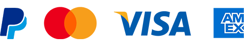 PayPal, Mastercard, Visa, American Express