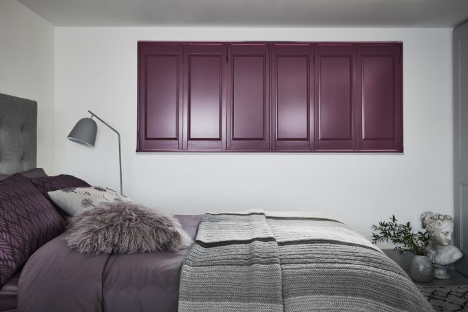 Purple coloured shutters 