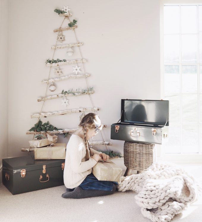 Child opening Christmas present