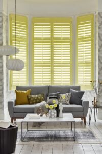 yellow and grey interior shutters