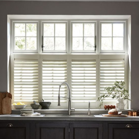 Cafe Style Shutters in Brighton Kitchen by Shutterly Fabulous
