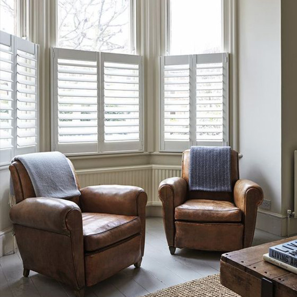Cafe Style Shutters in Brighton Living Room by Shutterly Fabulous