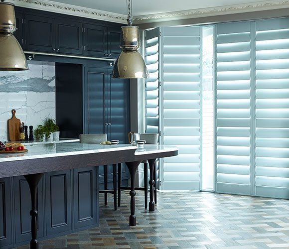 SF_Shutters-for-doors_1 shutters for doors white with blue kitchen by Shutterly Fabulous