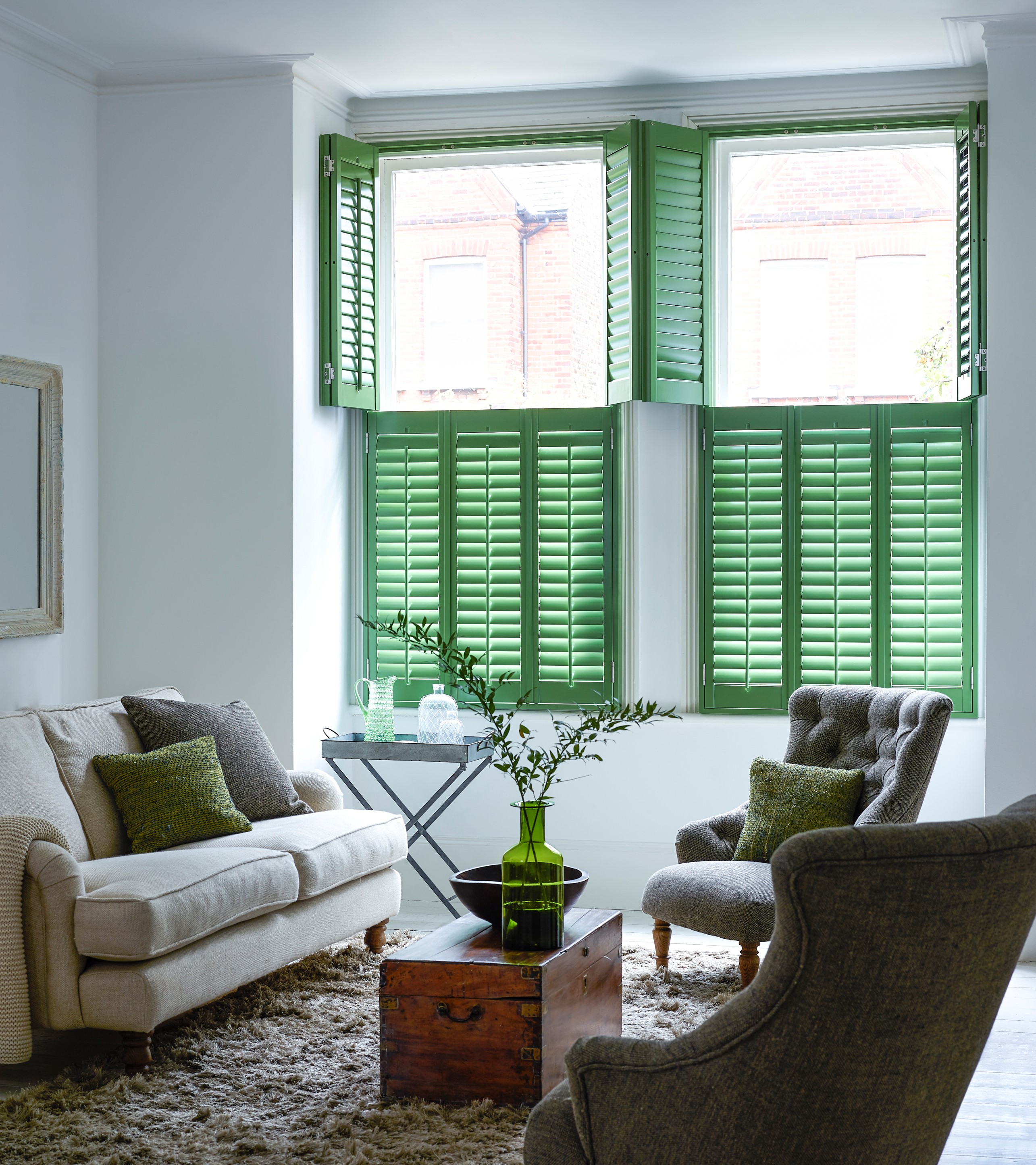 Pea green shutters