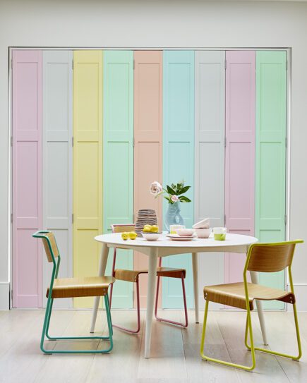 Pastel coloured solid shutters