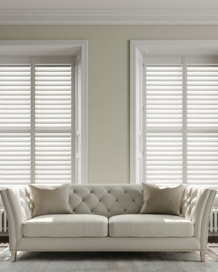 Window shutters in living room