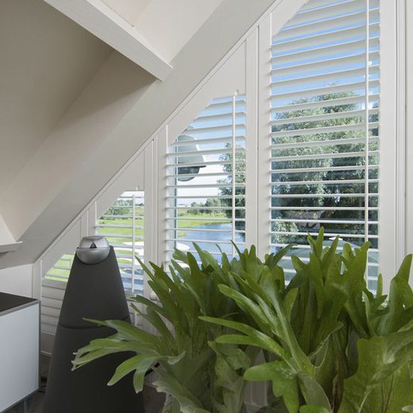 White full height shutters