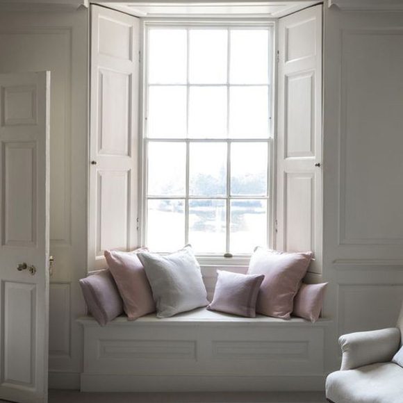 White Solid wood shutters in the nook