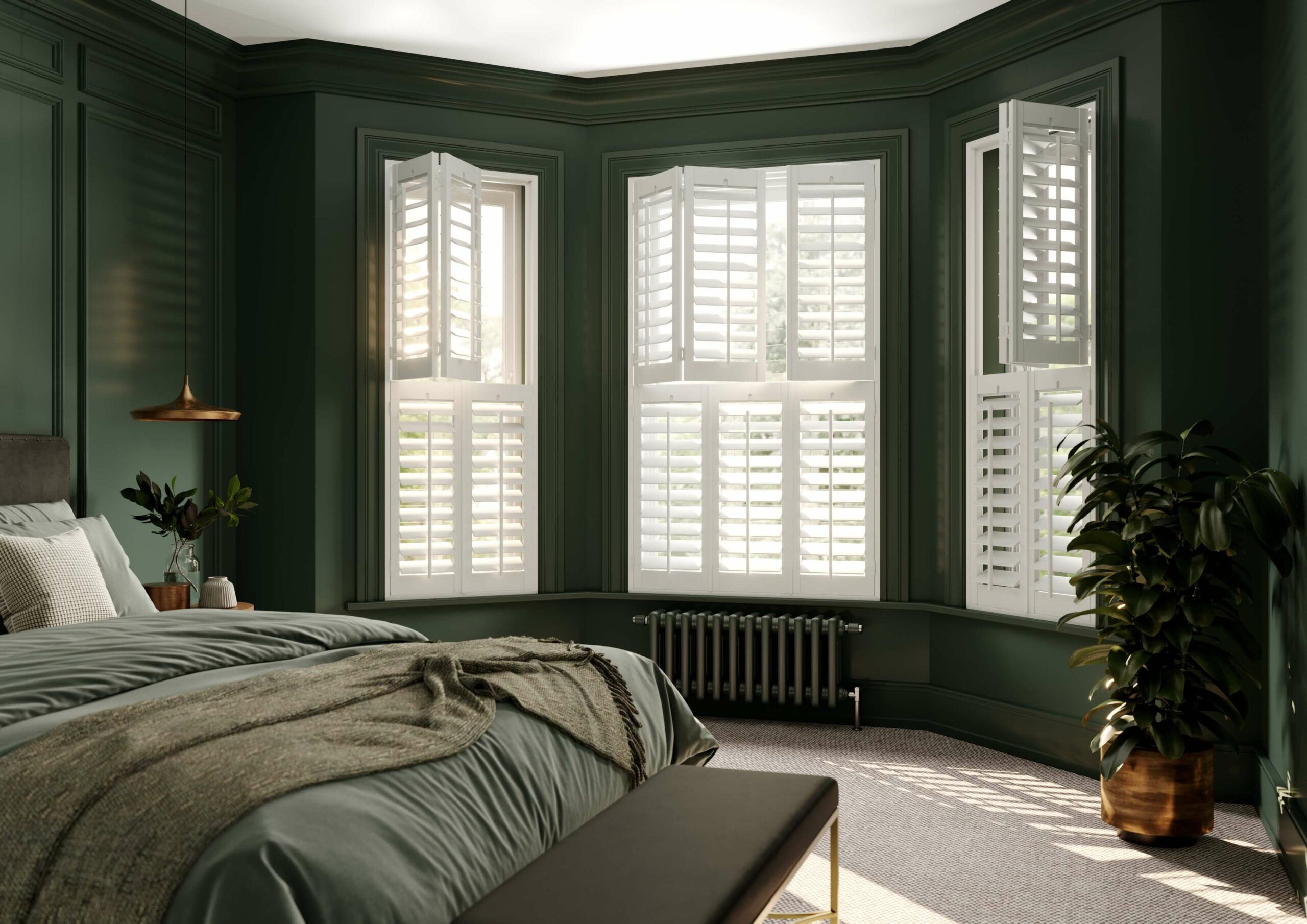 Tier on tier bedroom shutters