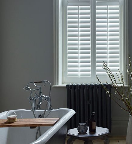 waterproof white vinyl shutters for the bathroom