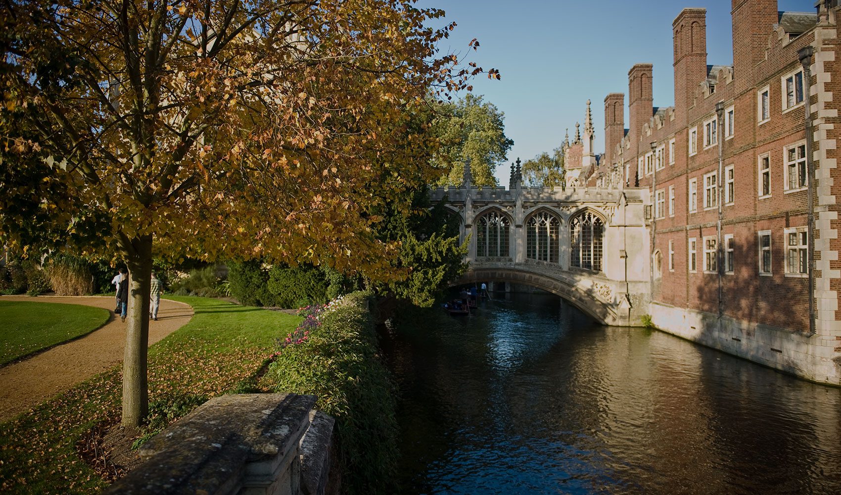 Houses and a bridge next to a river and park in East Anglia