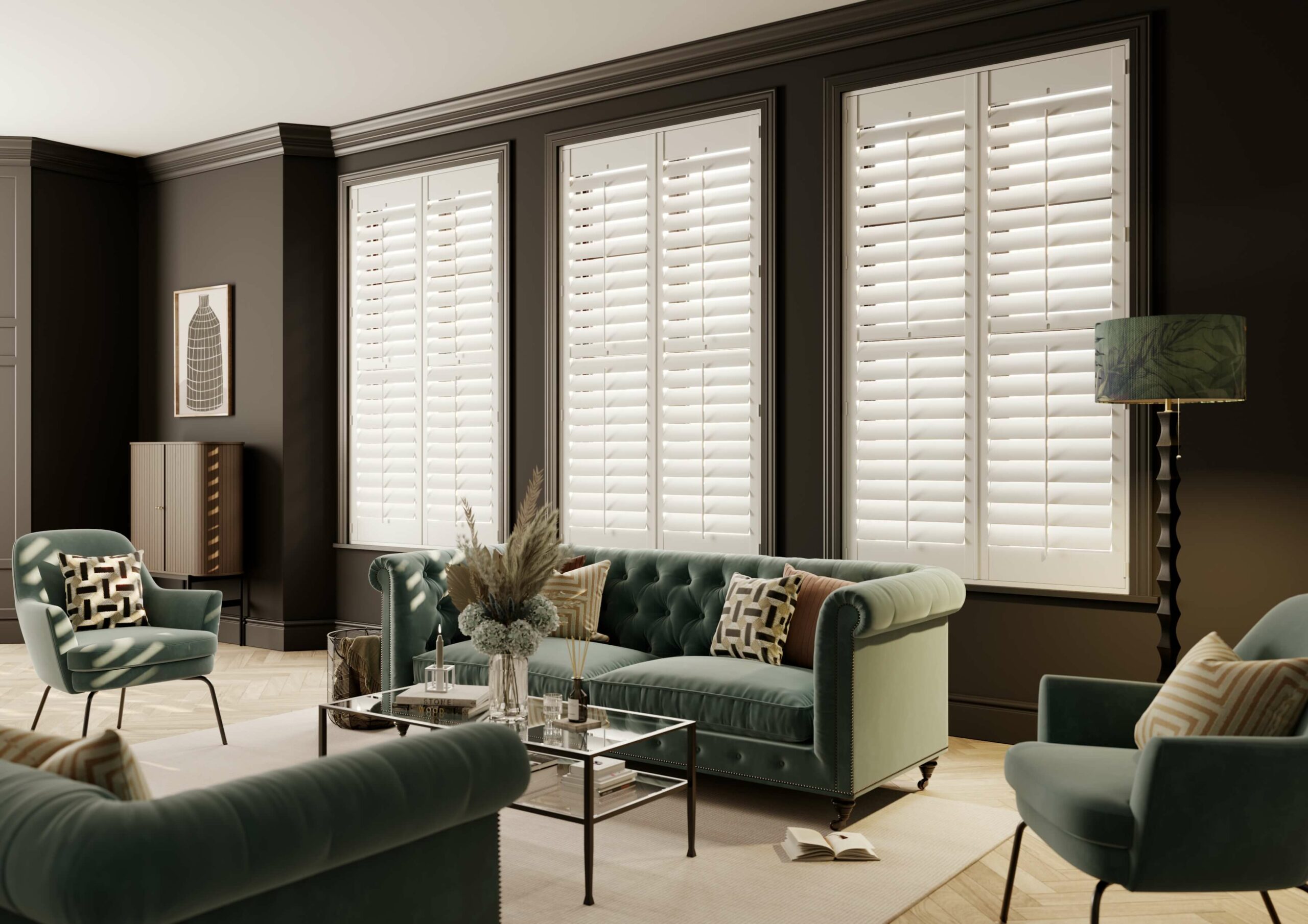 Living room shutters