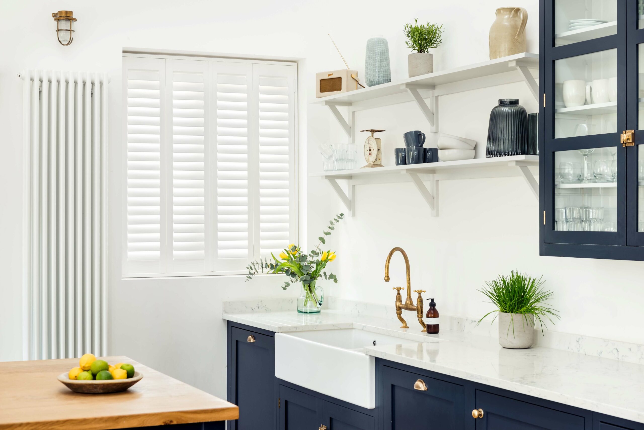 white kitchen shutters