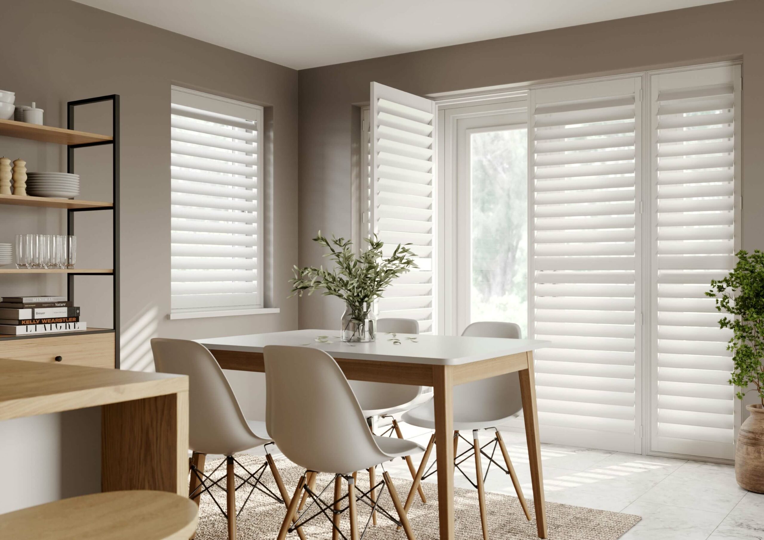 Hardwood kitchen shutters