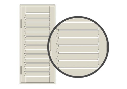 Diagram showing hidden tilt rod shutter