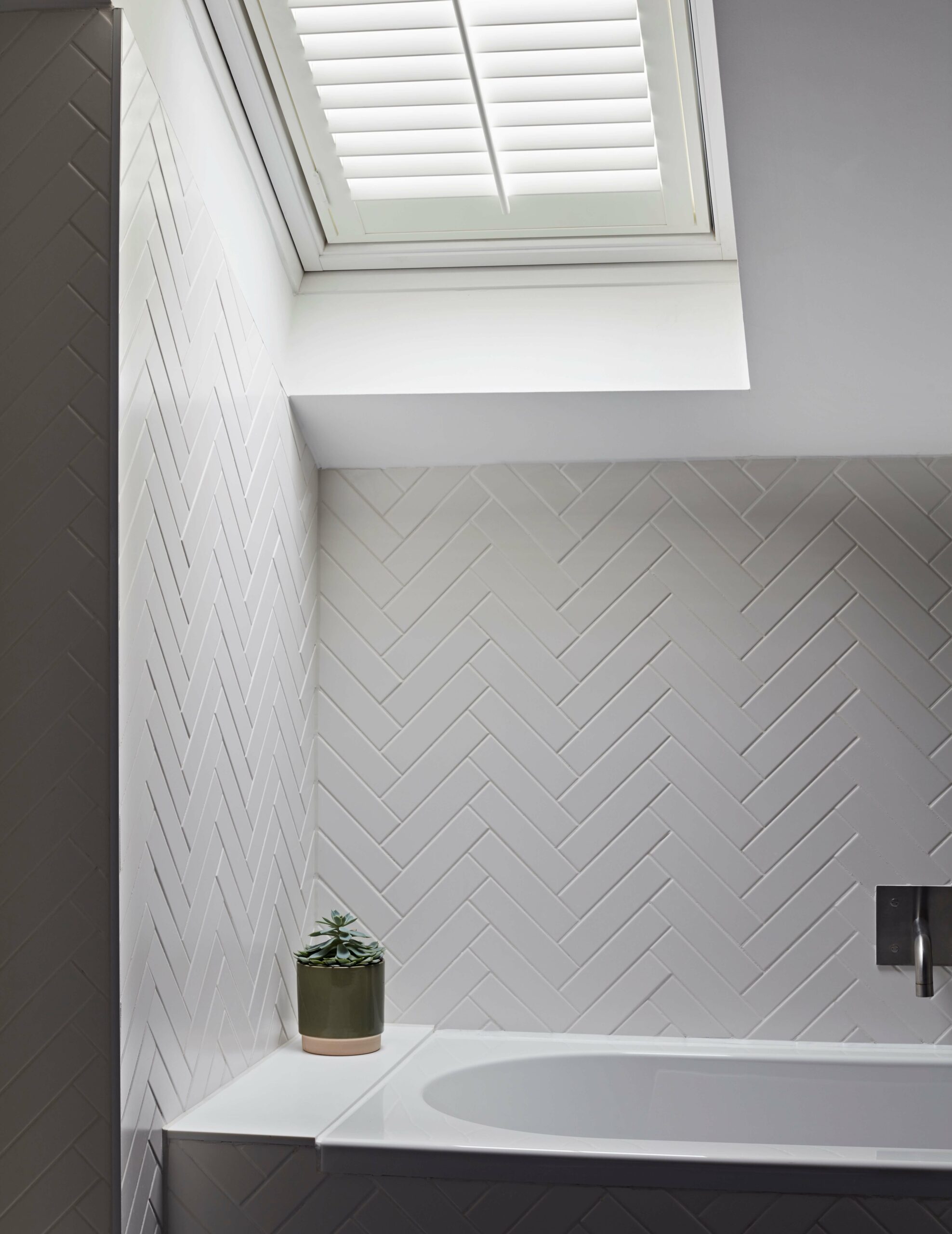 Velux window shutter in bathroom