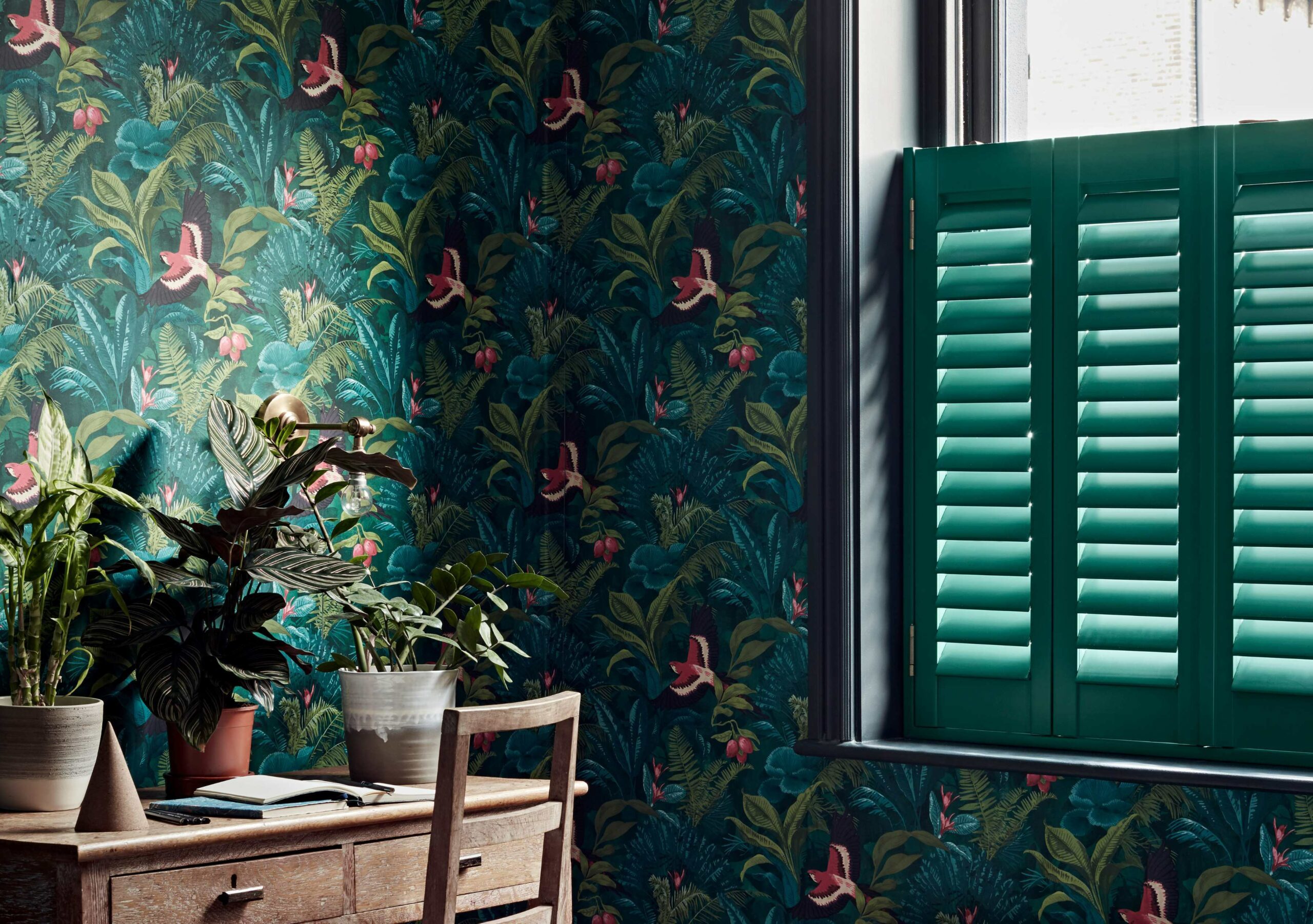 Green café style shutters