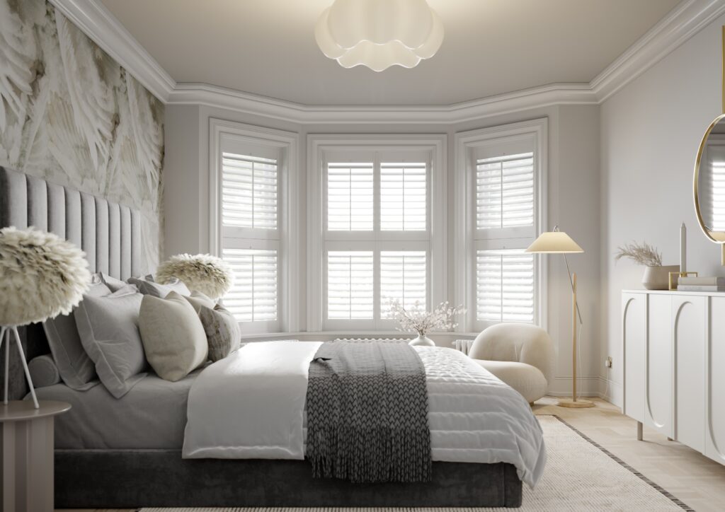 white bedroom shutters