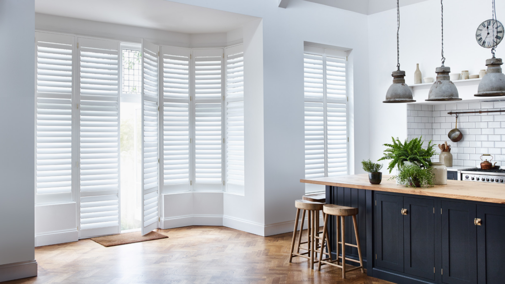 White shutters in the kitchen