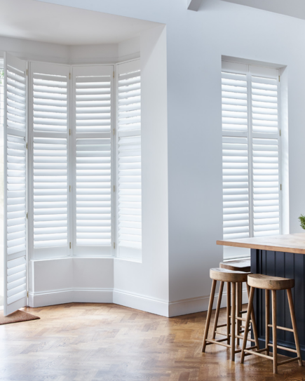 White shutters in the kitchen